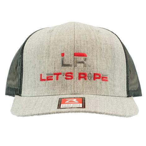 Let's Rope Flat Bill Black and Heather Grey Meshback Cap